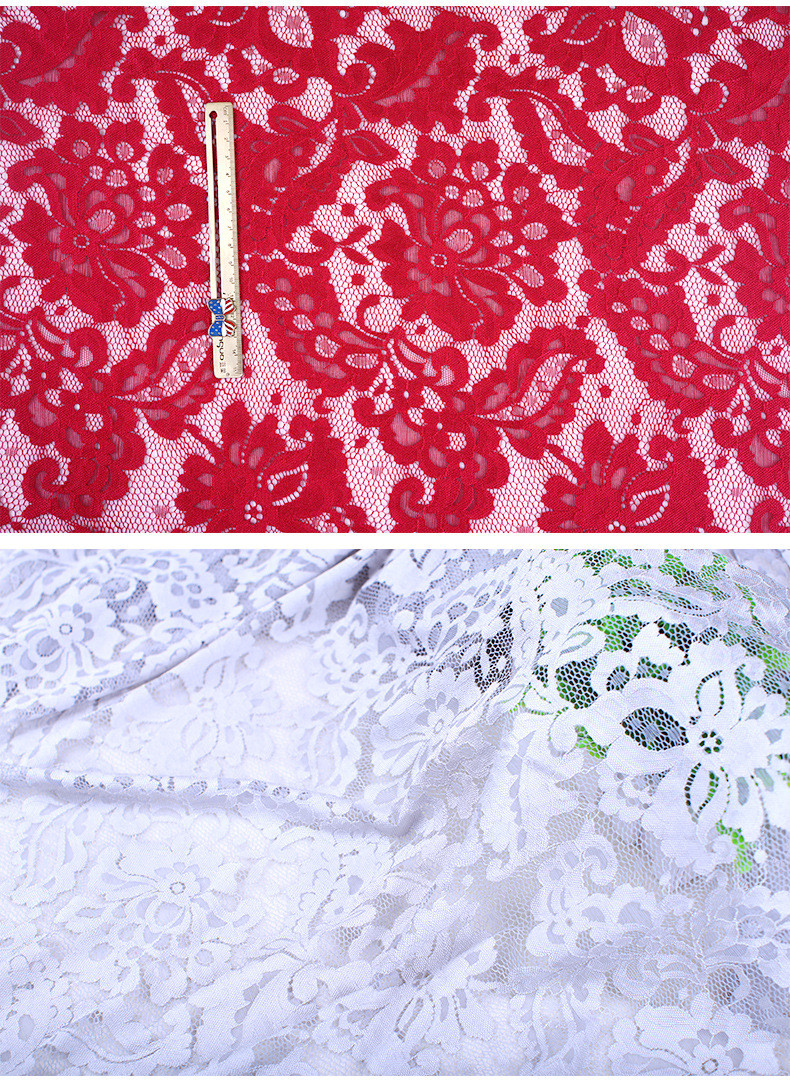 2017 Hot Sale Garment Accessories Strech French Lace Fabric with Different Color-