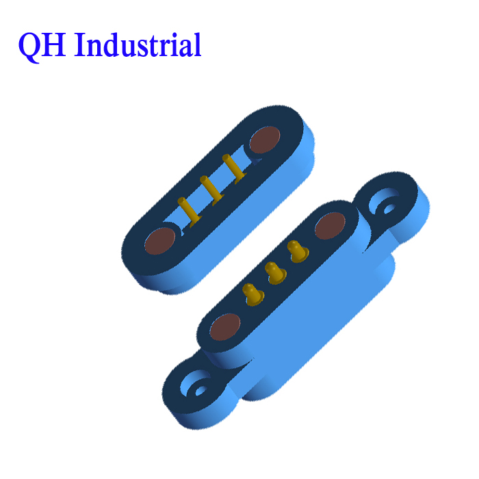 3Pin PCB Connector magnetic pogo pin Czech Repubic PCB Mount magnetic spring loaded connector
