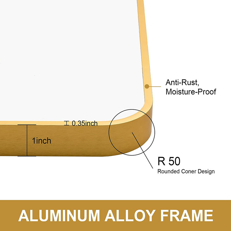 Rectangular Brushed Aluminium Mirror Frame Profile For House Decor