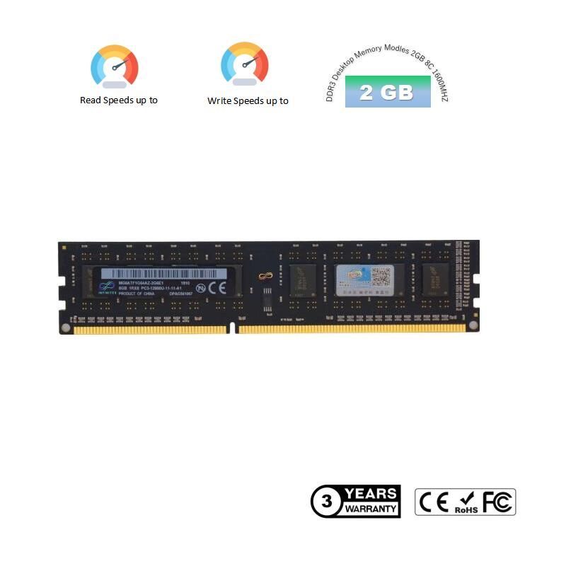 Infinites DDR1/ DDR2/DDR3 RAM Memory DDR3 Desktop 1600MHz 2GB