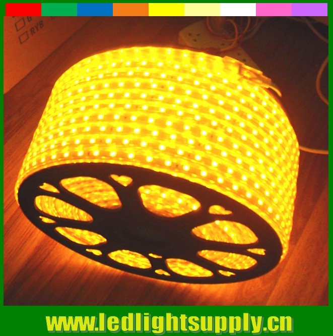 5050 AC strip lights 220V yellow emitting 60LED/M