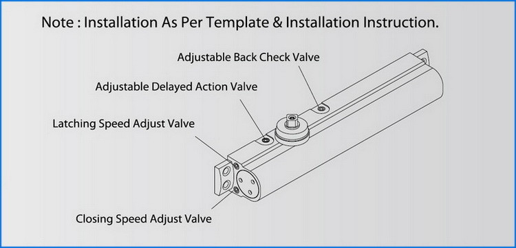 UL Listed Automatic Fire Door Closers D8016 Surface Mounted for High Traffic Area