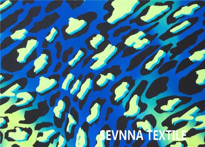Knitted Half Dull Recycled Swimwear Fabric Polyester Lycra Transfer Print