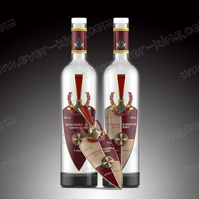 Custom Shield Stickers Printing Metal Liquor Bottle Label Waterproof