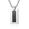 Buy cheap Stainless Steel and Carbon Fiber Square Religious Cross Pendant Necklace for Men from wholesalers