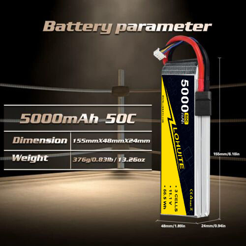 11.1V 50C 100C RC Lipo Battery 5000mAh Get The Most Out Of Your RC With High Capacity