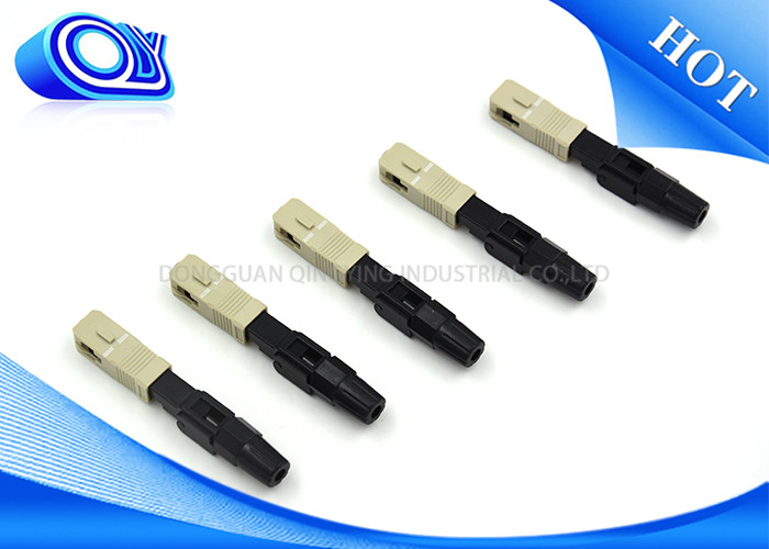 OEM Gray 9*7*60 Mm Fiber Optic Fast Connector / SC MM Fiber Optic Connector Types