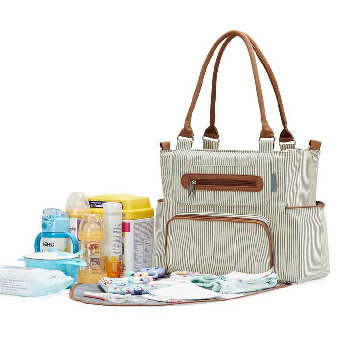 Backpack Changing Bag , Mommy Nappy Diaper Shoulder Bag 7pcs Polyester