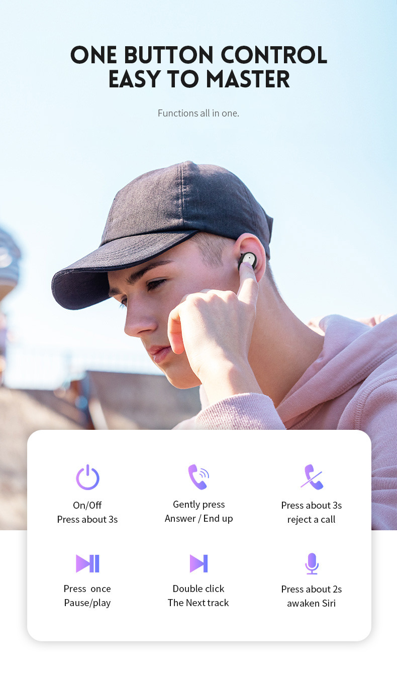 Factory OEM Q2 Q1 sports bass BT earphone True Earbuds tws earphones