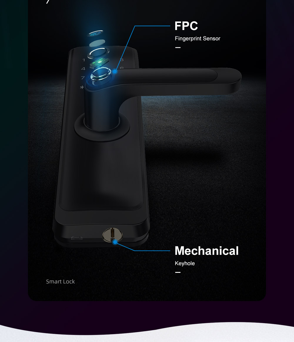 Tuya WiFi App Smart Door Lock inteligente lock fingerprint door Lock