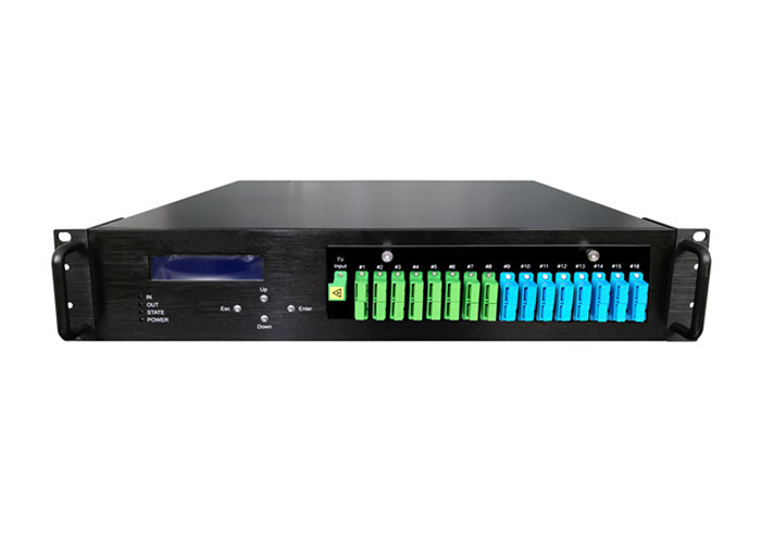 16 Ports 19 dBm 1550nm Optical Amplifier EDFA with WDM connet to the OLT and easy to management cost-effective