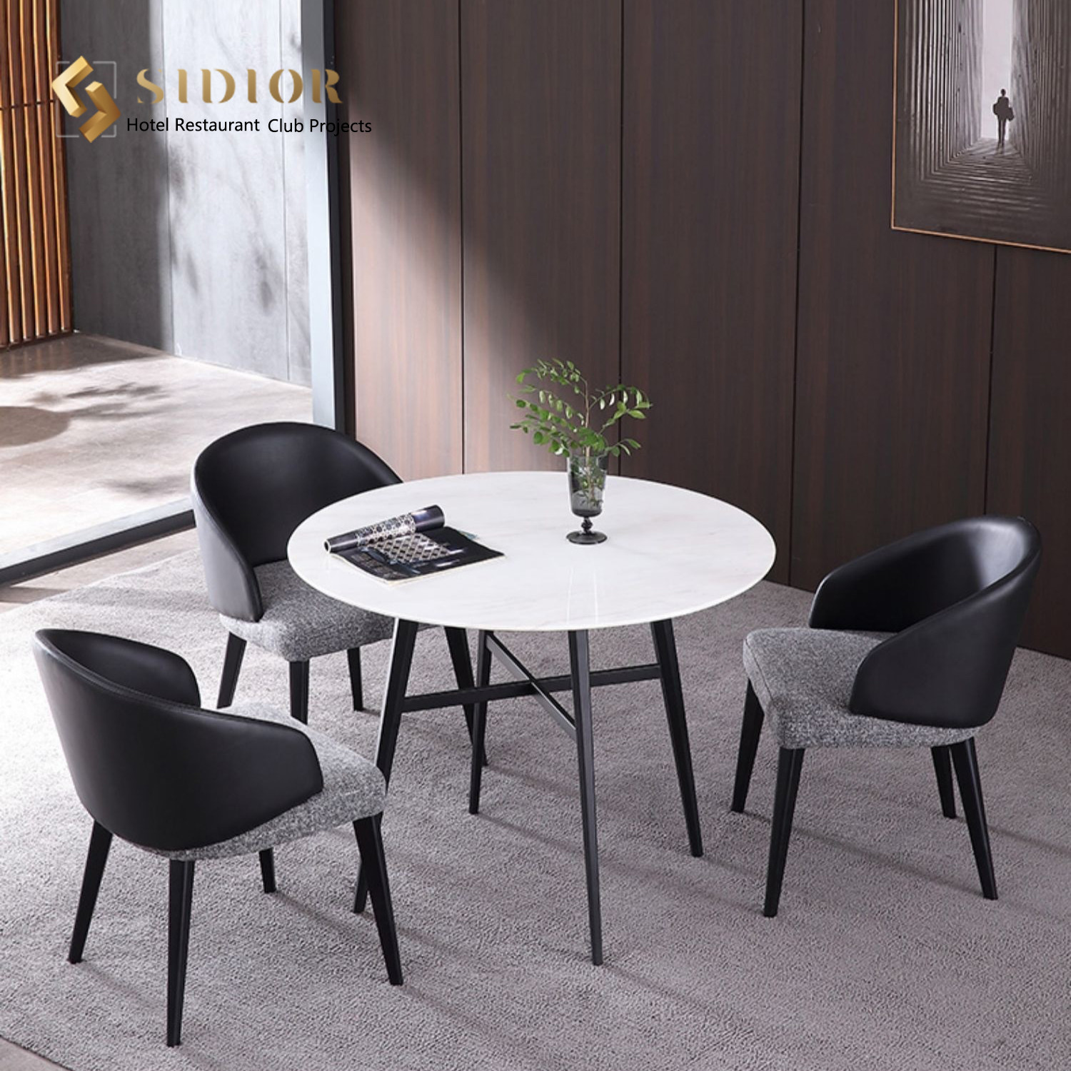Top Sell Dinning Chair, Hotel & Restaurant Dinning Chair, Canteen Chair, Hight Density Foam, PU Leather Upholstery