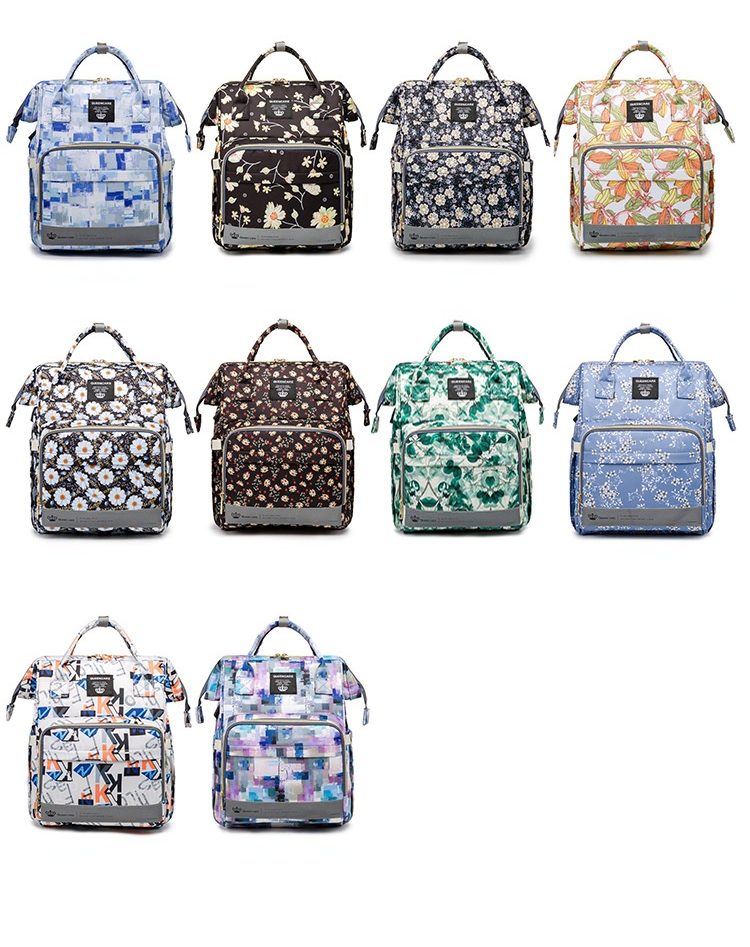 Factory Hot Sell Mommy Outdoor Travel Baby Diaper Bags Large Capacity with Kids Stroller Strap Backpack for Mom Mochila