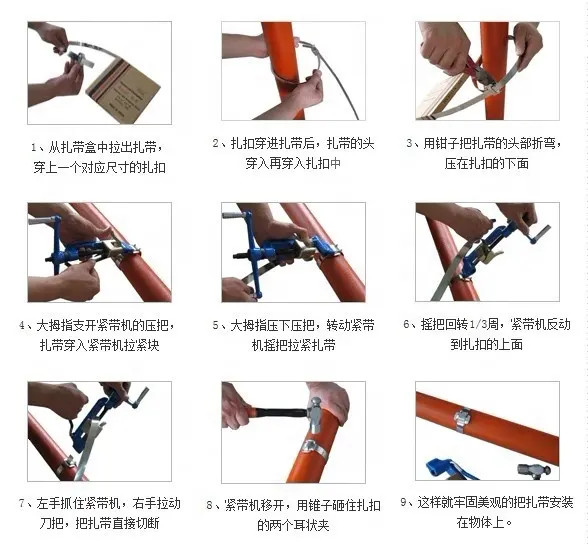 Stainless Steel Cable Strap Gun Tensioning Tool Hand Metal Bending Clamp