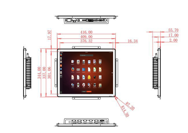 19-Inch Linux Screen for Transportation Systems and Access Control Panels
