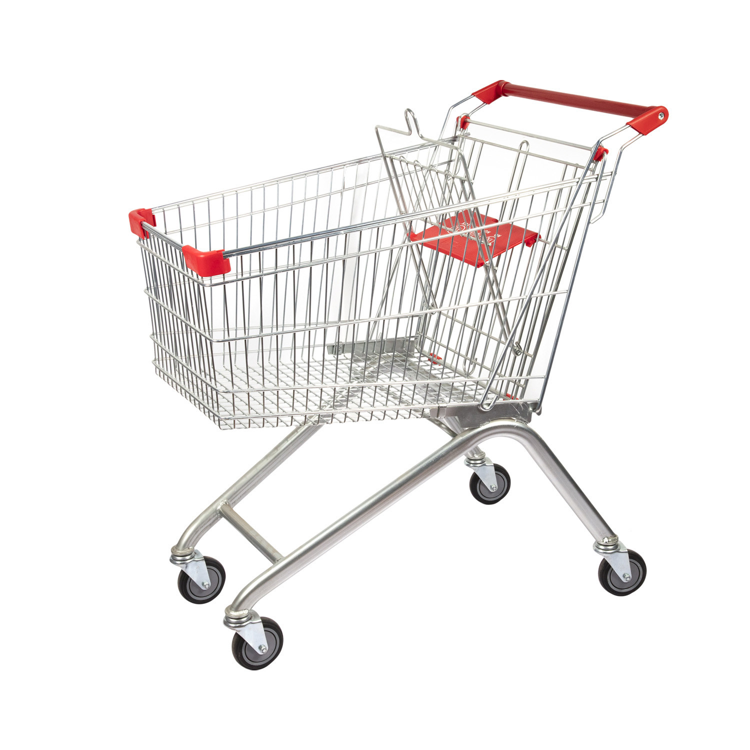Zinc Steel Supermarket Shopping Trolley European Style Grocery Shopping Cart