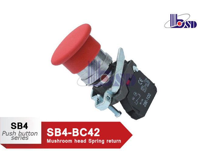 Red Mushroom Head Push Button Switch SB4 Series As Emergency Signals