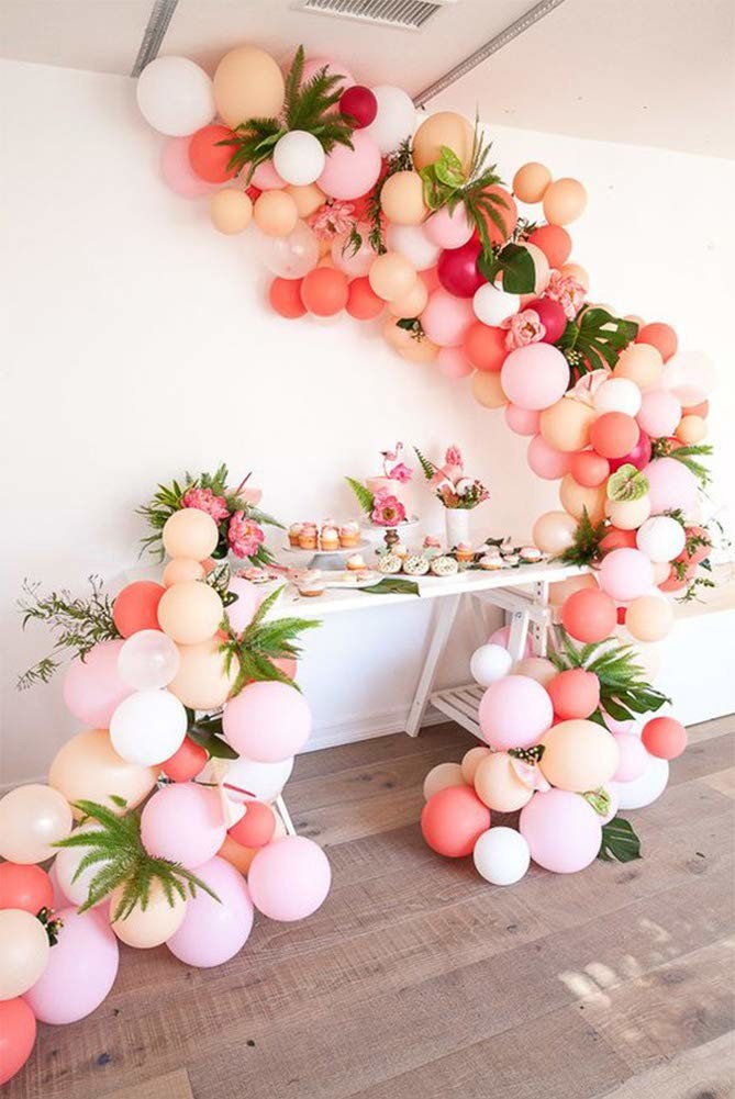 Customized Birthday Room Balloon Decoration , 10 Inch Blush Pink Balloons