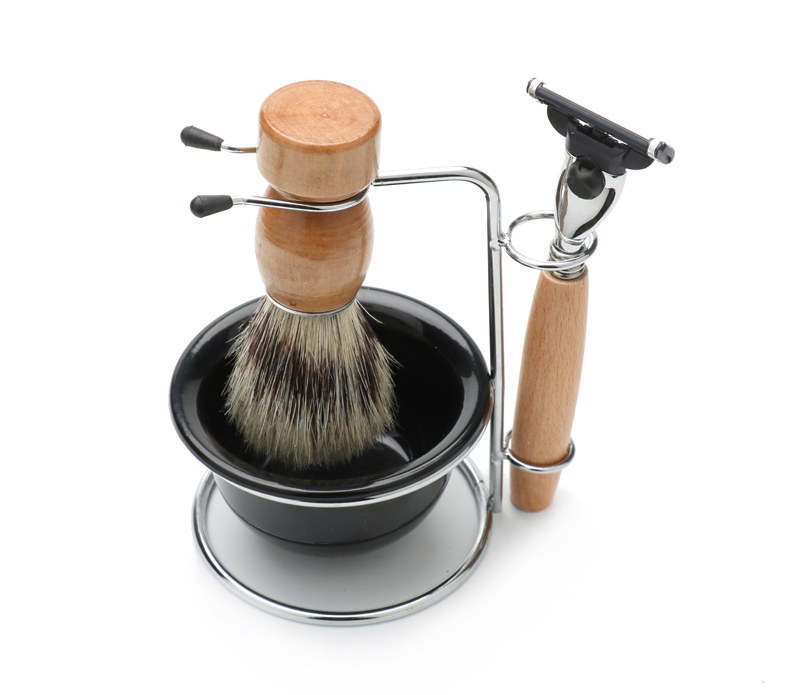 Bristle Beard Soap Brush 3 In 1 Customer Logo Beard Shaver Kit