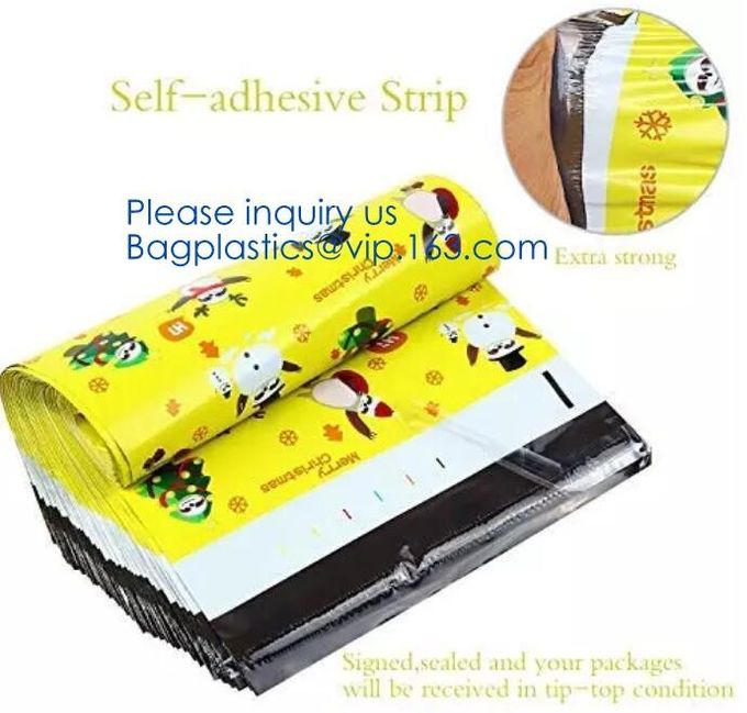 100% Biodegradable compostable plastic express courier custom eco bio mailers mailing bag with die cut handles bagease