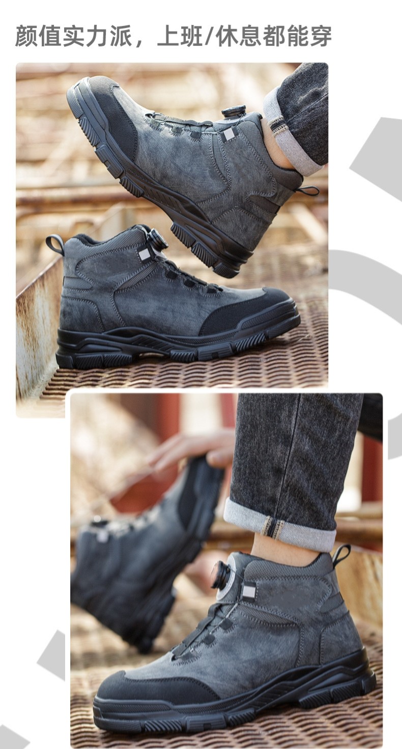 Kevlar Midsole Safety Boots For Security Work In Black Microfiber