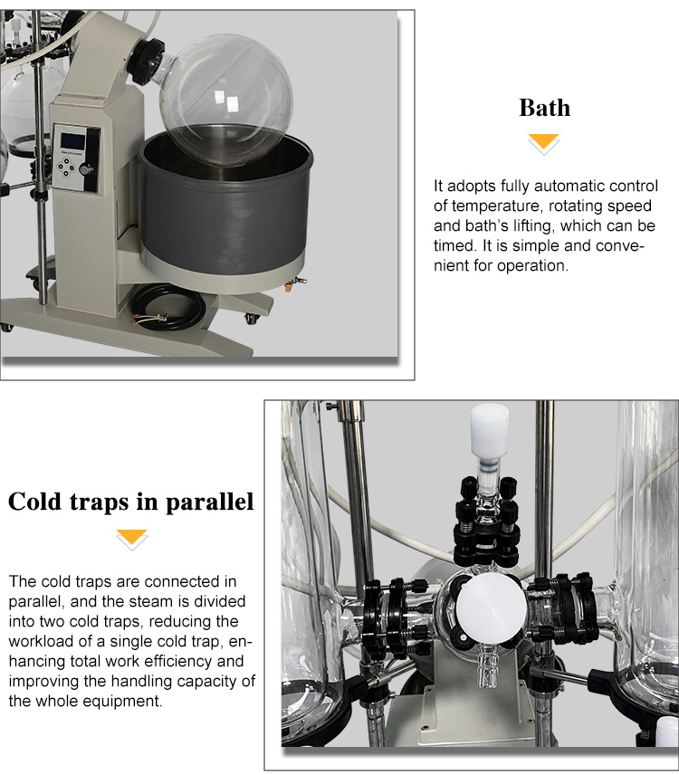 20L Industrial Lab Rotary Evaporator With Double Condenser Distillation