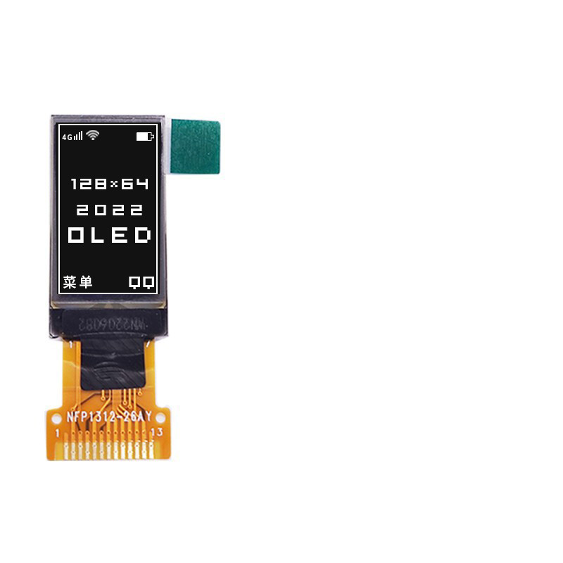 0.77 Inch Oled Character Display , 128x64, 13 Pins SPI Interface, Driving IC SSD1312