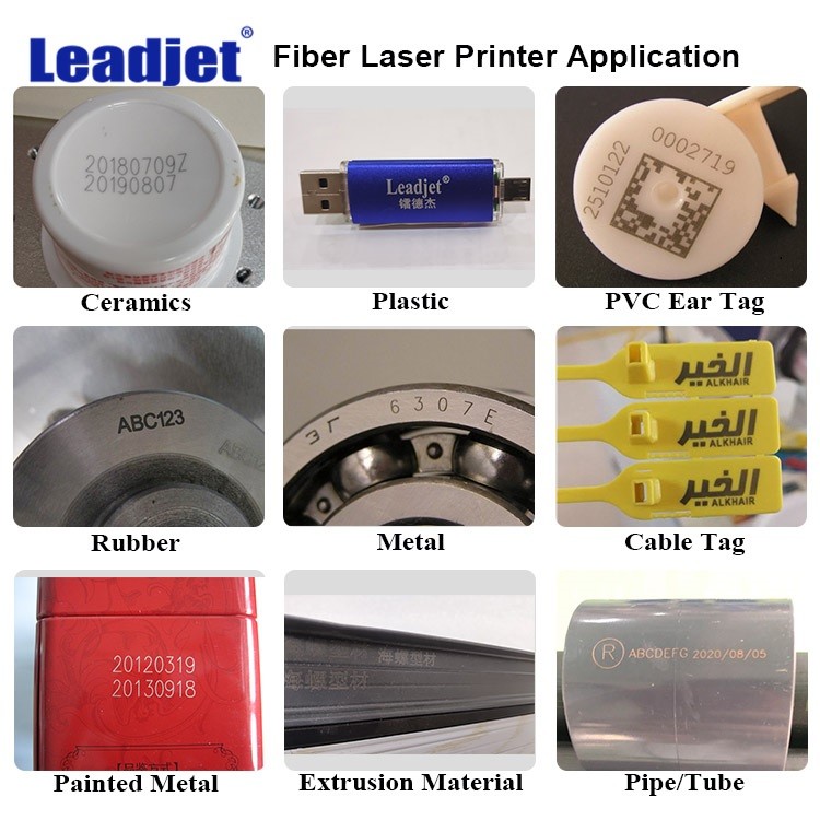 Industrial 20w Fiber Laser Engraving Machine , 1kVA Pvc Pipe Inkjet Printing Machine
