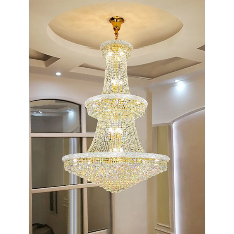 JYLIGHTING American Retro Bedroom Light Luxury Simplicity Post-Modern Hotel Dining Room Oversize Chandelier Crystal Pendant Light