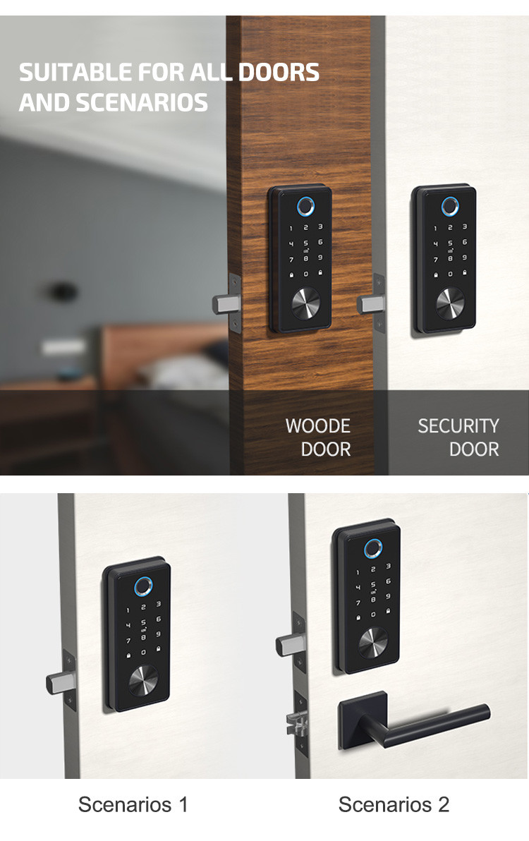 Commercial Wifi Door Lock Work With Alexa EKey IC Card App For Home Hotel Office