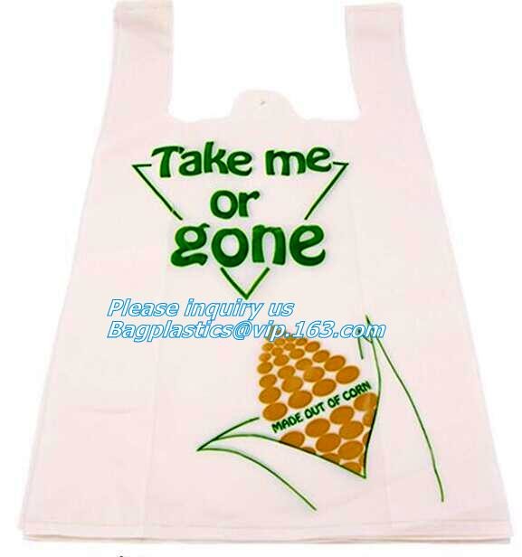 Vest Carrier Plastic Biodegradable Shopping Bag with EN13432 Certificated, Vest Carrier Plastic Shopping Bags