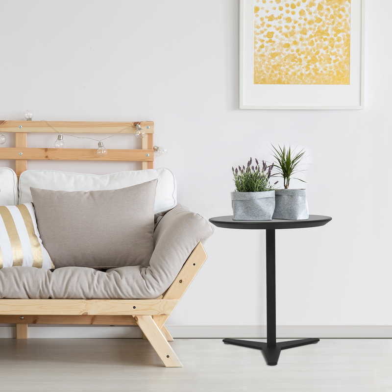 Black Tomile Round 26.59 Inch Height Livingroom End Table For Bistro C130-6