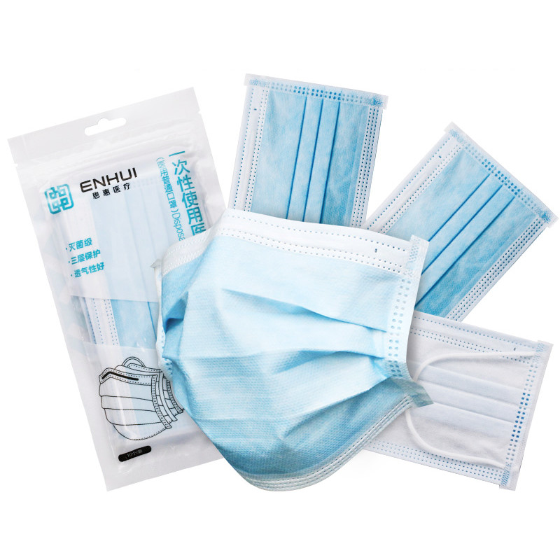 3Ply Earloop Antibacterial Face Mouth Mask / Ce Disposable Antivirus Face Mask