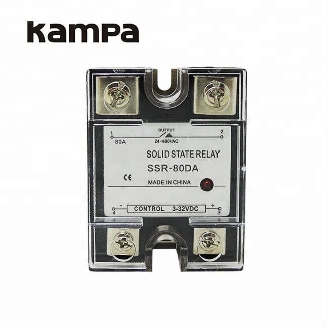 Factory Supply Control Voltage 3-32V Single Phase Solid State Relay 80DA SSR Relay