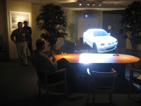 Vivid 3d Holographic Rear Projection Screen Film Art LED Lighting For Product