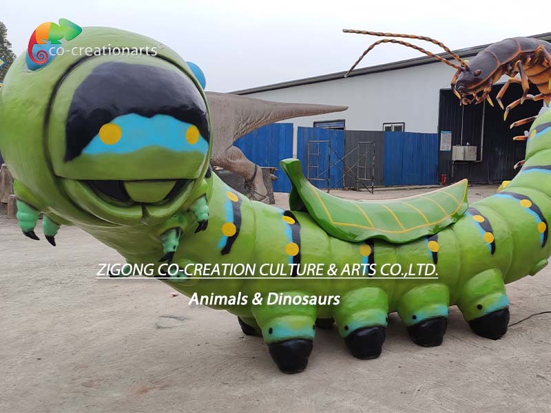 Waterproofing Rideable Animatronic Insect Animatronic Caterpillar For Theme Park Decoration