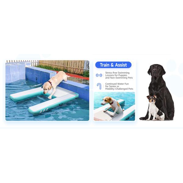 Non-Slip EVA Foam Portable Foldable Dog Boat Water Ramp For Water Pet Help Dog Stairs Ramp For Small Dogs Up To 230 Lbs