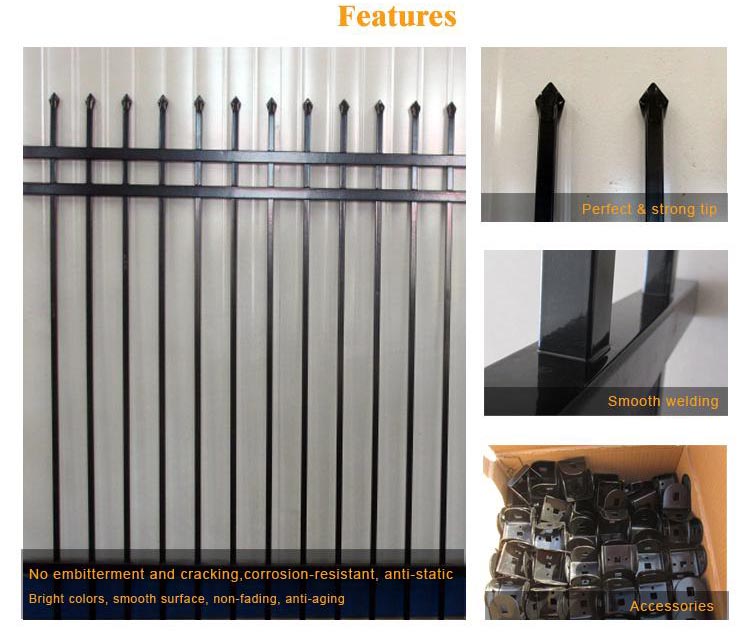 1800mm height x 2450mm crimped spear Hercules fence panels upright 25mm x 25mm x 1.2mm spacing 125mm Powder coated black