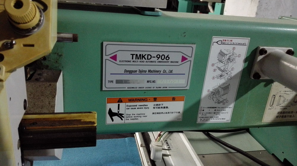 Multipurpose Used Tajima Embroidery Machine With 345 X 680mm Emb. Area