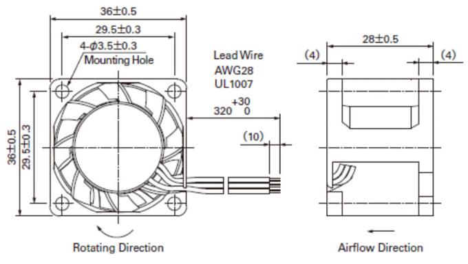 36*36*28mm High Pressure CPU Cooling Fan Motor / 1.5 Inch CPU Cooler Fan