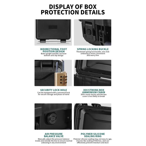 Secure Locking Portable Tool Box Easy Portability Protective Storage Case Explosion Proof