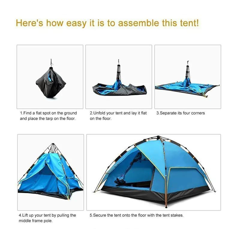 Automatic Polyester Camping Tent Waterproof Outdoor Portable Pop up Tent