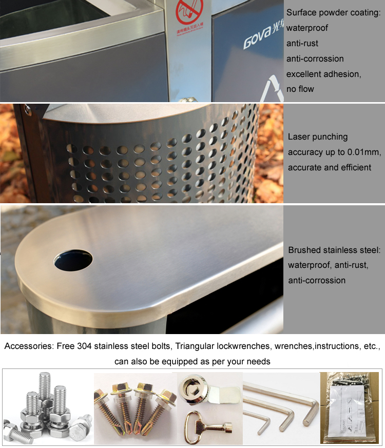 Single Barrel ISO14001 13.2gal Outdoor Wooden Trash Can