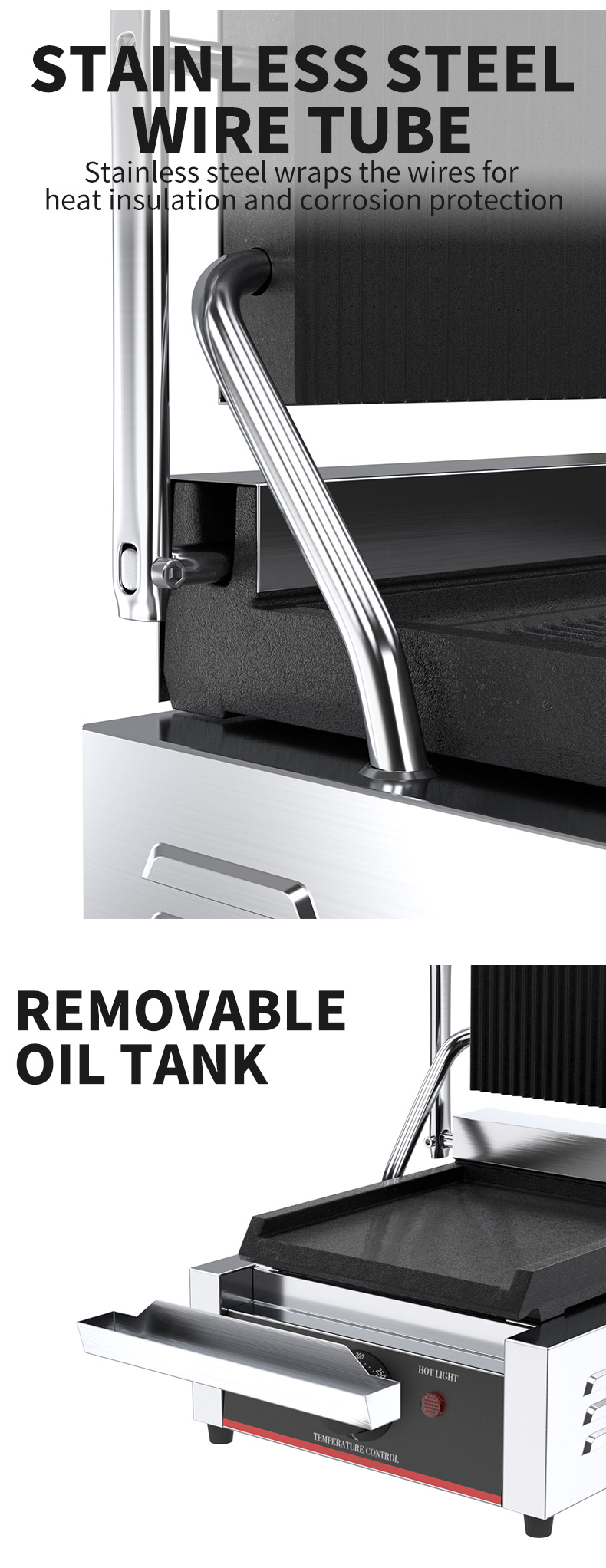 Panini Press Grill Sandwich Maker Full Flat Contact Grill 220v/110v NO Private Mold