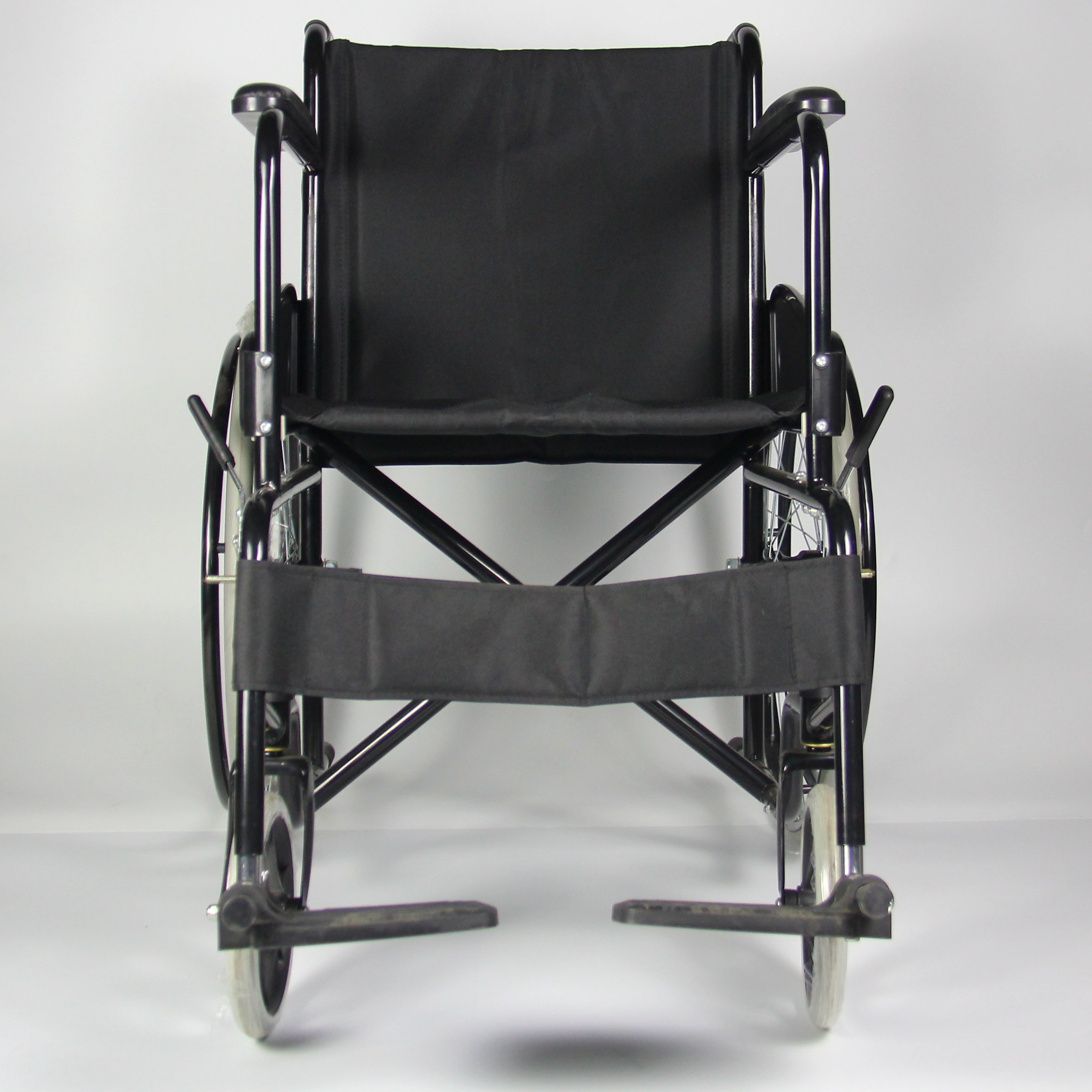 Bare Bones Basic Folding Steel Wheelchair With Powder Coating Frame