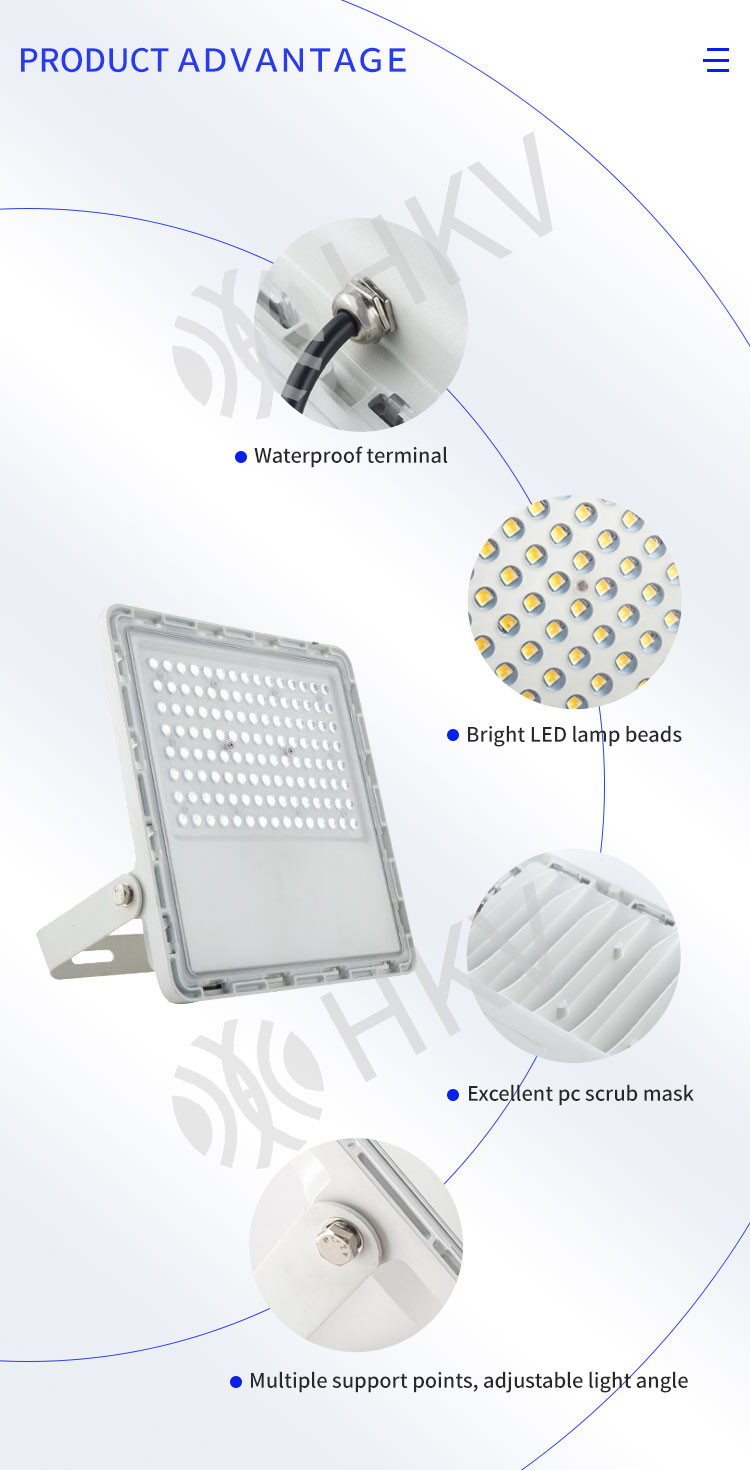 50W 100W 150W 200W 250W High Power LED Floodlight Cool / Warm White IP65