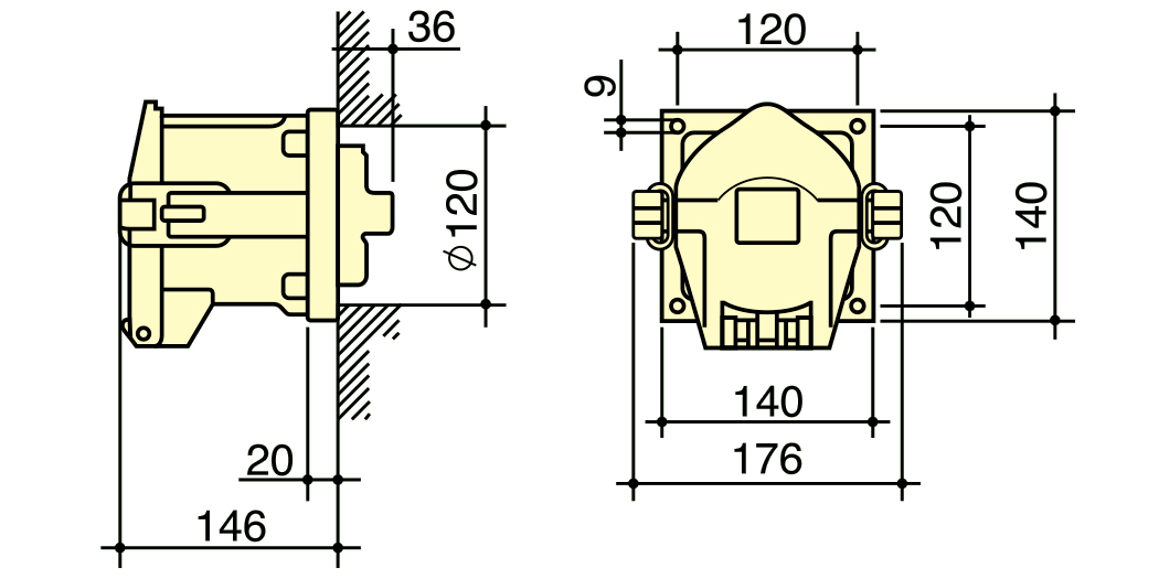 4P 160A IP67 380V High Current Industrial Sockets Part Heavy Duty No. 75241X