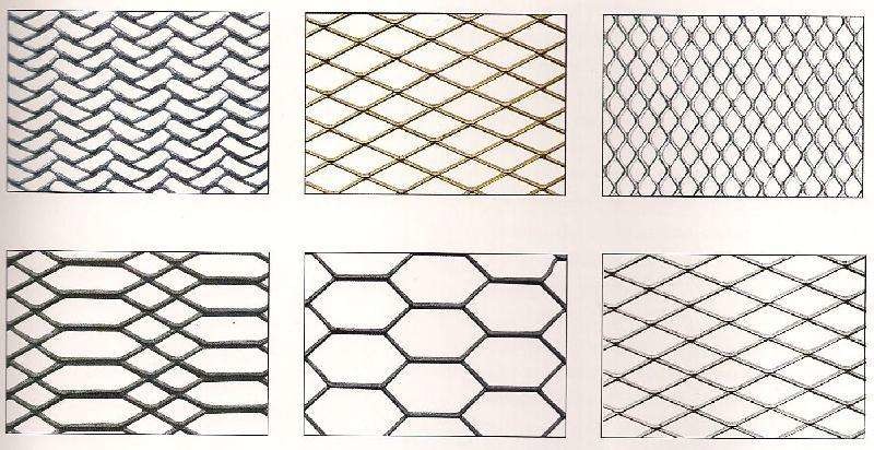 Decorative Aluminum Expanded Mesh Sheet , Diamond Wire Mesh Panels Raised Expanded