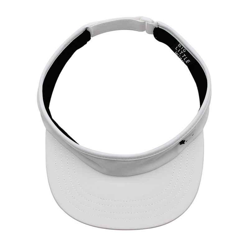 1 Inch White Adjustable Sun Visor Cap With Screen Printing Logo