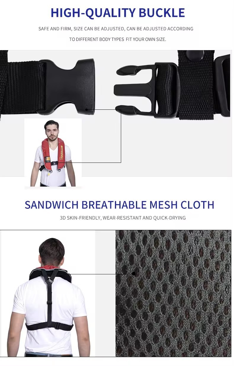 Portable Adult Inflatable Safety Rescue Life Jacket High Buoyancy Life Vest Swim Vest